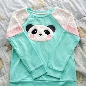 Cat&Jack Kids Panda Sweater Light Blue Sz 10-12
